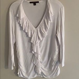 White ruffle front top. Nordstrom’s adorable on